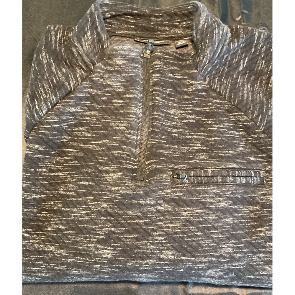 Marc Anthony Mens Slim Fit Quarter Zip Pullover Quilted Space Dye Gray Large